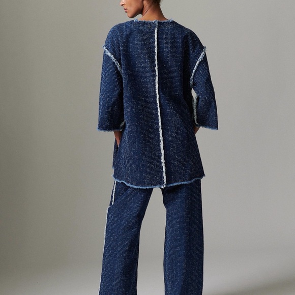 Day Birger et Mikkelsen Oversized Denim Tunic Top Deep V-Neck 100% Cotton - Picture 2 of 5